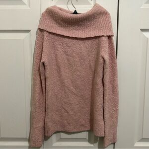 Vintage Moda International Cowl Neck Knit Body Sweater Pink Top Small Y2K